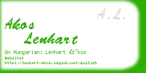 akos lenhart business card